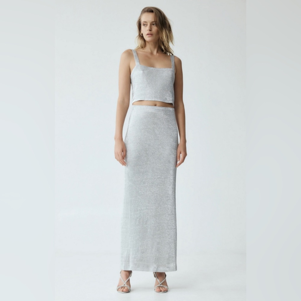 THIRD FORM HEAVY METAL KNIT MAXI SKIRT NWT